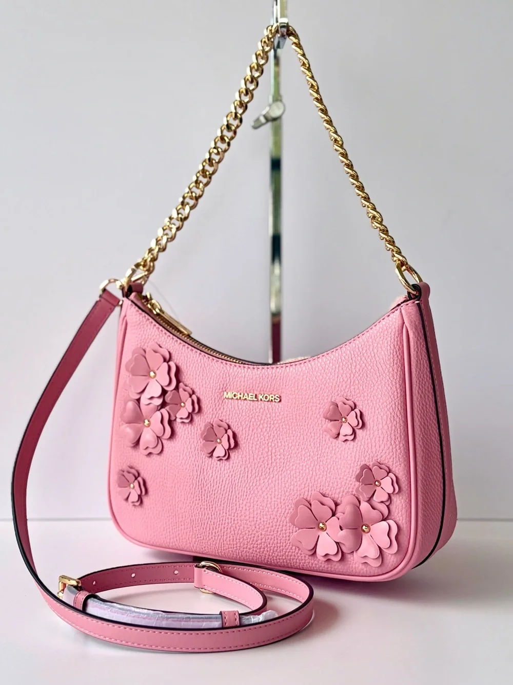Michael Kors Jet Set Travel Large Embellished Convertible Crossbody Shoulder Bag - Picture 1 of 15